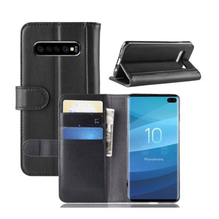 Samsung Galaxy S10 Plus Äkta split läderfodral - Svart Svart