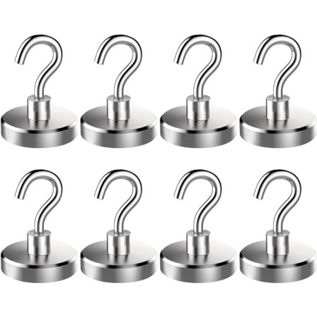 Pakke med magnetiske kroge, superstærk magnetisk krog, lille magnetisk bøjle, kraftig cruisekrog til hjemmet, skolen, kontoret, køkkendøren, 