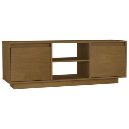 Vidaxl Tv-bänk Honungsbrun 110x30x40 Cm Massiv Furu Brun