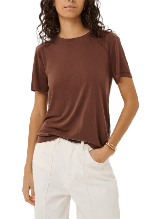 Soaked In Luxury SLColumbine Crew-Neck T-Shirt Överdelar Dam Brun XS