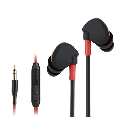 Nye vanntette kablede sportsøretelefoner med mikrofon Bass-øretelefoner (rød)
