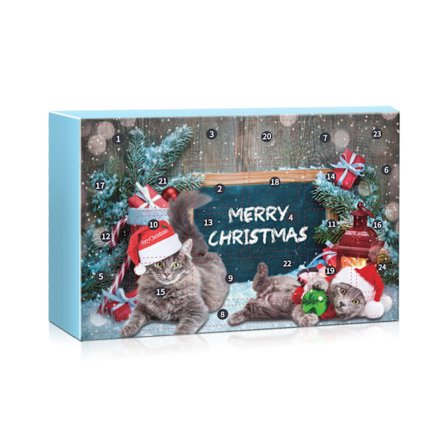 Uusi tuote Kissan joulukalenteri Joulukuun laskuri Kissan joulukalenteri Jouluinen sokkolaatikkosetti