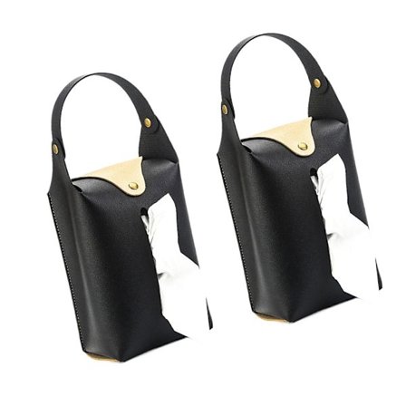 2 st Hängande PU Läder Tissue Box Servetthållare för Skrivbord Eller Soffbord