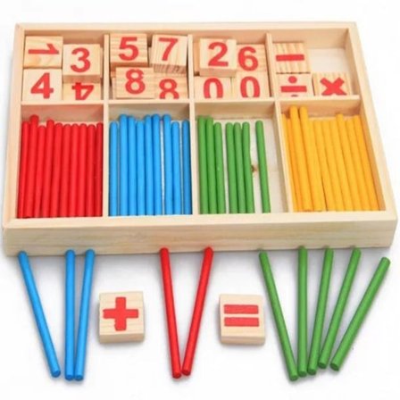 Montessori Number Rods Game, Wooden Educational Toys for Kids, Early Math Learning for Preschool