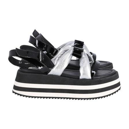 Alexander McQueen Pre-owned MCQ Dimension Platform Sandalen In Leather , Zwart , Dames , Maat: 37 EU