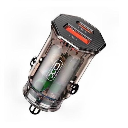 Snabbladdning Billaddare USB-C PD 30W / USB-A QC 24W