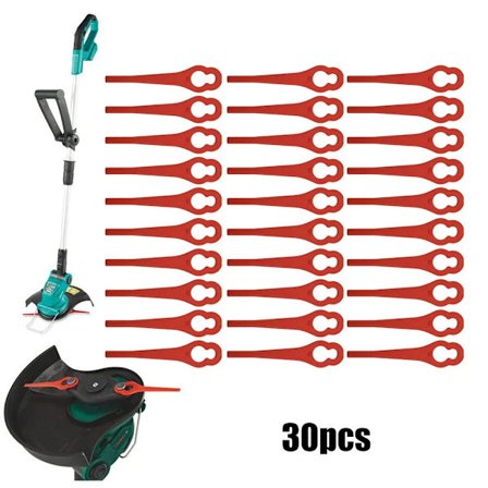 10 stk. 95 mm plastikknive til plæneklipper til Aldi Ferrex Far 20-1 20V/40V ledningsfri græstrimmer havedskabstilbehør~1914