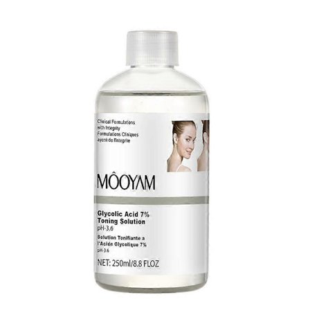 Glycolsyre 7% Tonisk Opløsning 250 ml, Eksfolierende Glycolsyre Serum til Akne Tilbøjelig Hud, Naturlig Glød Essens Tonisk Opløsning
