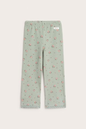 Newbie | Utställda blommiga leggings | Grön