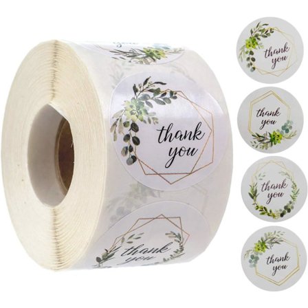 Greenery Frames Tack Stickers 1 Inch Rund Boho Tack Etiketter för Kuvert Presentpåse Förpackning Boutique (1 rulle/500 st)