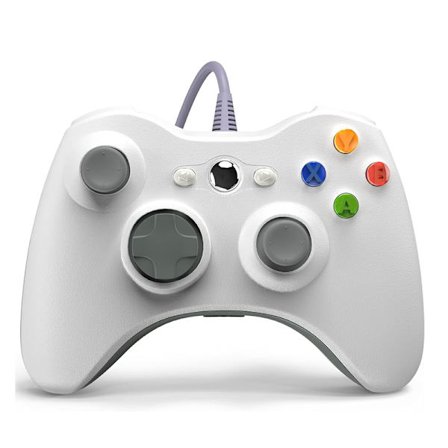 Hvit kablet USB-spillkontroller for Xbox 360-konsoll Joypad for Win 7/8/10 PC-spillkontroller Spillkontrollertilbehør for Xbox 360