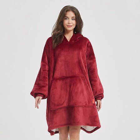 Flanell-teppe med ermer, koseklær, genser for par, tykk, avslappet, høst- og vinterpysj, hjemmeklær SYR276