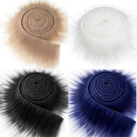 Falsk Pelsbånd 4 stk/sæt Juletræsskørt Nisse til Dukke Skæg Dekoration til Juletræ Girlander Krans Kostume Trimning Tilbehør