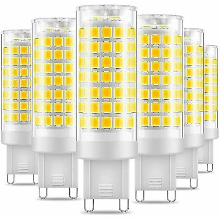 G9 LED Pære, 6 Pak, 7W Flimmerfri, Kold Hvid 6000K, 650lm, Energibesparende Ækvivalent 60W Halogen, 360 Graders Vinkel, AC22