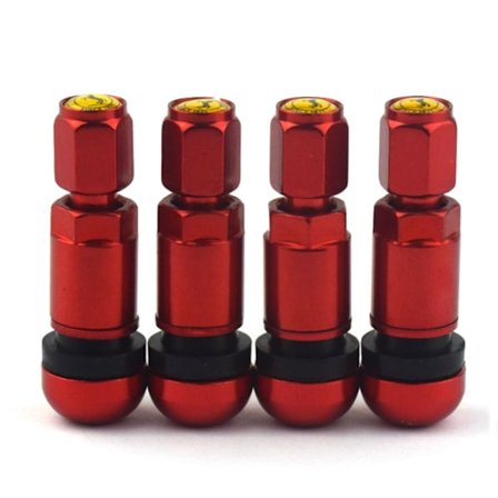 4 stk Dækventil sekskantdæksel RØD RØD