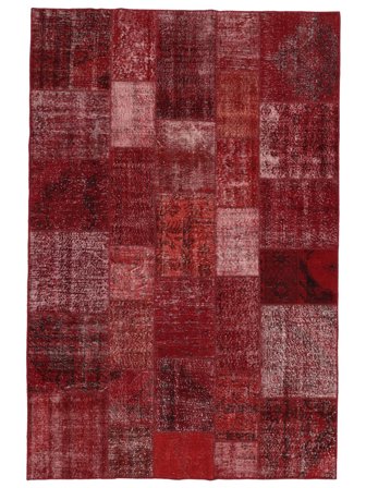 Tapis Patchwork 200X300 Rouge Foncé/Noir (Laine, Turquie)