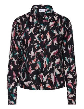 Vidalina L/S Shirt/Su Langærmet Skjorte Sort Vila