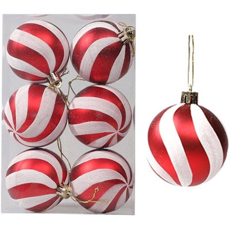 6 stk. 6 cm Knussikke-sikre Julekugler Træpynt