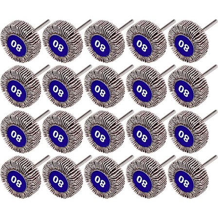 Mordely 20 Pcs Flap Wheel, 80 Grit Sanding Paper Flap Wheel Disc For Dremel Rotary Tools