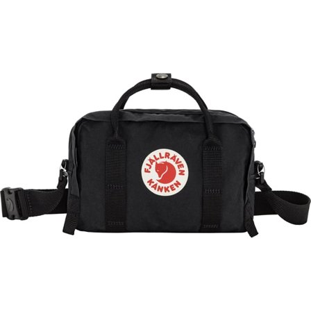 Fjällräven Kånken Crossbody Bag in Black, Vinylon-F
