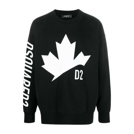 Dsquared2, Logo Print Sweatshirt Czarny, Mężczyzna, Rozmiar: L