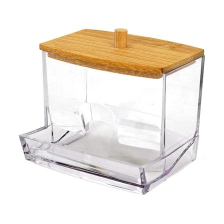 Bomullsdottbeholder Bomullsdottdispenser, Baderom Bordplate Dekorativ Oppbevaringsboks, Transparent Br