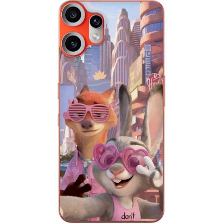 Yhteensopiva Puhelinkuori Nothing Nothing CMF Phone 2 Pro Animoituja eläimiä aurinkoisessa kaupunkiympäristössä, joilla on pinkit aurinkolasit ja