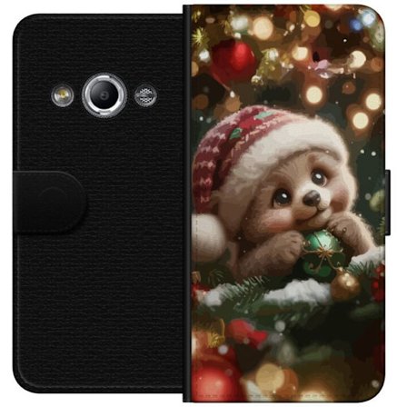 Kompatibelt Lommeboketui til Samsung Galaxy Xcover 3 Søt julebjørn med lue som holder kuler