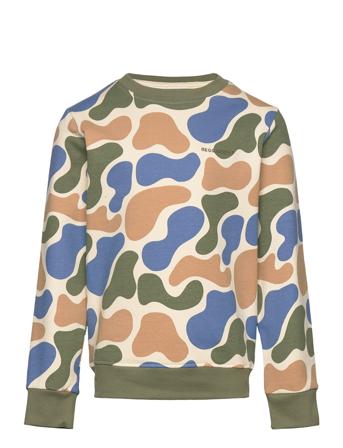 College Crew Neck Beige Terazzo Sweat-shirt Genser Multi/mønstret Geggamoja*Betinget Tilbud