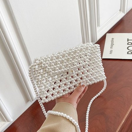 2022 ny perlet vevd håndlaget veske skulder messenger bag kvinner p