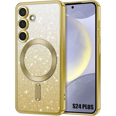 Beskyttelseshætte - BOOLING - til Samsung Galaxy S24 Plus - Blødt silicone - Kamerabeskyttelse - Guld