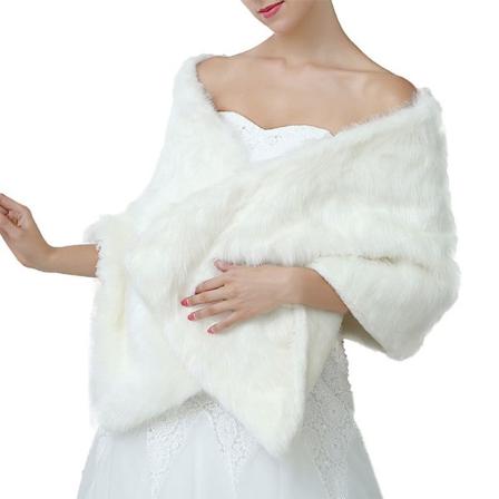 1 st Faux Fur Sjal, Vintervärme Tjock Bröllop Bankett Päls