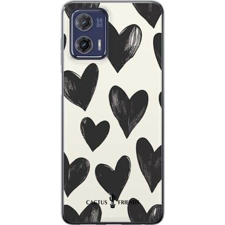 Kompatibelt Mobildeksel til Motorola Motorola Moto G73 Cactus and Friends - Bold Black Love Pattern