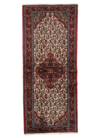 Oriental Asadabad Rug 84X195 Runner Black/Dark Red Wool, Persia