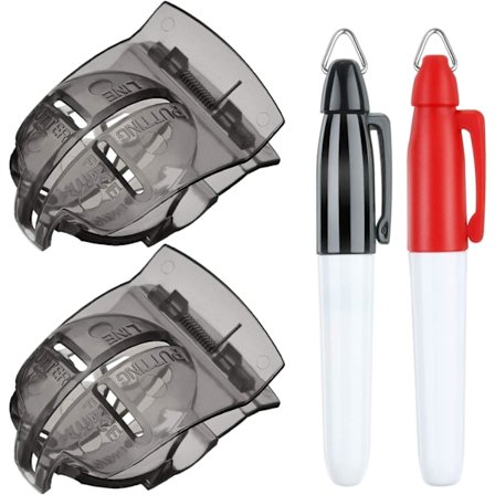 2 st golf linje serif ritmarkör justeringsputtningsverktyg och 2 st golfboll markeringspenna, totalt 4 st