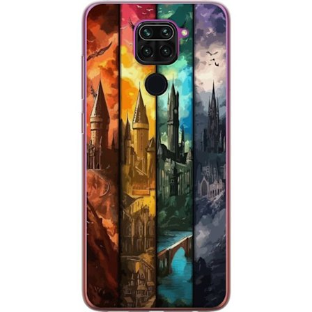 Kompatibel Mobilcover til Xiaomi Xiaomi Redmi Note 9 Fire magiske slotte i forskellige elementfarver, episk fantasykunst med ild vand luft og mørke i