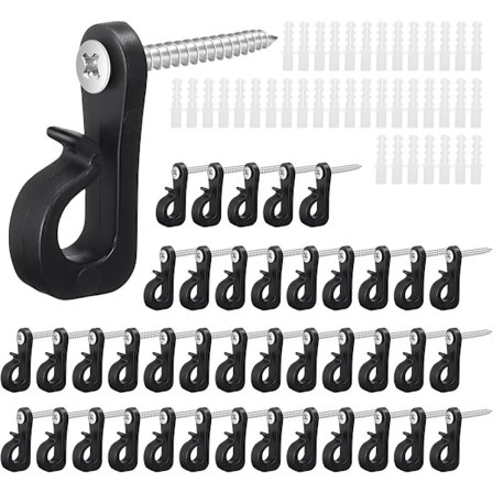 40 stk. - Julelysklemmer - skruekroge - skruekroge til ophængning - udendørs lampe kroge