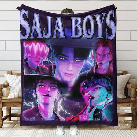 Huntrix K-Pop Trykt Tæppe | Flannelplaid til Sofa & Seng (Anime Tema)]SNT041]70+100cm SNT041 SNT041-FF-