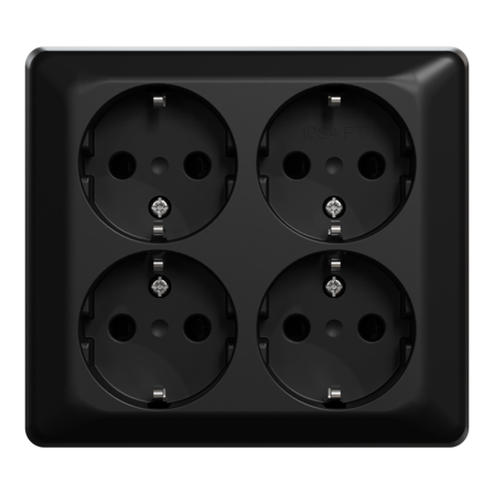 ELKO 4-veis stikkontakt påvegg RS16 sort