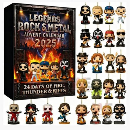 2025 Adventskalender LEGENDS ROCK METAL Adventskalender Jul 2D Akryl Hengende Ornament Gave Den ultimate julegaven