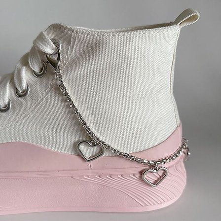 Charm Tofs Hjärthänge Boot Shoe Chain Smycken för trendiga S