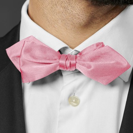 Shiny Baby Pink Basic Pointy Pre-Tied Bow Tie for Men - Pre-tied bow ties