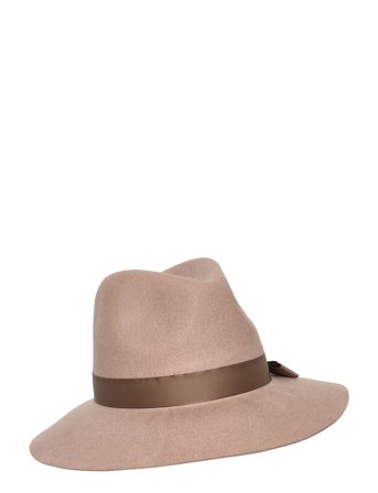 Lauren Ralph Lauren Bow-Trim Wool Felt Fedora - Brown - ONE SIZE