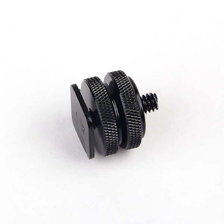 1/4 Tommer Dobbelte Møtrikker Stativbeslag Skrue til Flash Kamera Hot Shoe Adapter