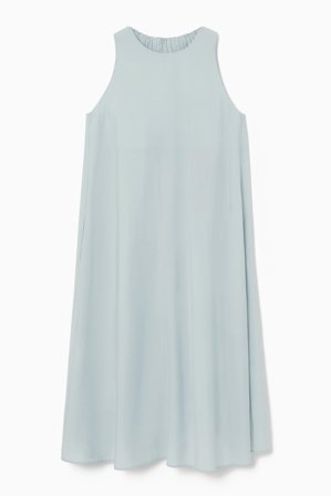 COS Women's Racer Neck Midi Dress in Blue