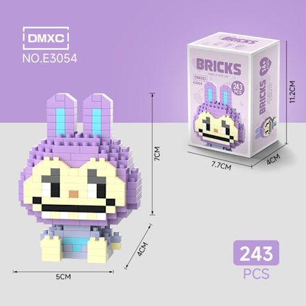 labubu små partikler labubu blokke tegneserie dukker sammensatte legetøj små pyntegenstande