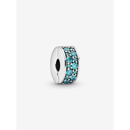 - Teal Pavé Clip Charm - Sterlingsilver