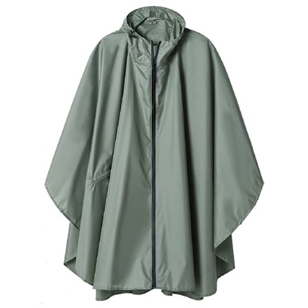 Regnfrakke Poncho Voksen Vandtæt Udendørs Hætte, Poncho Vandtæt til Kvinder med Lynlås, Festival Ponchoer Vandtæt Lang