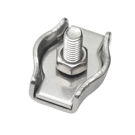 10 stk. Wire Rope Klemme, M3 Kabelklemme, Rustfrit Stål Kabelklemmer til 3 mm Stålwire, Simplex Klemmer til Byggepladser og Skibe