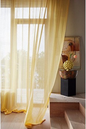 Jotex - Op Maat Gemaakt Linnen Gordijn Geel Geel - CLEO - Koop Gordijnen bij Jotex